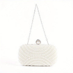 Pearl Evening Bag Clutch Handbag Chain Wedding Party Prom