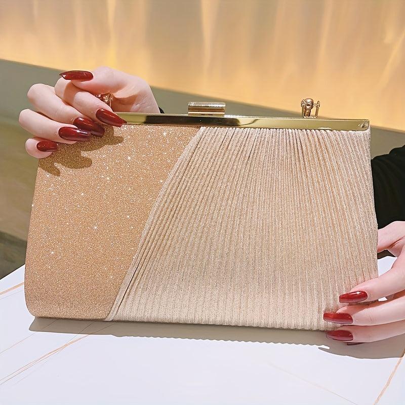 Sequins Ruched Evening Bag Glitter Clutch Purses For Women