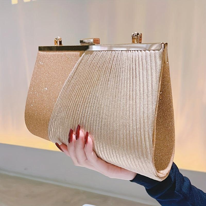 Sequins Ruched Evening Bag Glitter Clutch Purses For Women