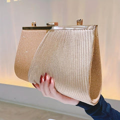 Sequins Ruched Evening Bag Glitter Clutch Purses For Women
