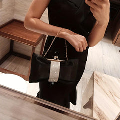 Rhinestone Clutch Bag Metal Chain Handbag