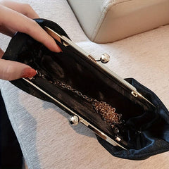 Rhinestone Clutch Bag Metal Chain Handbag