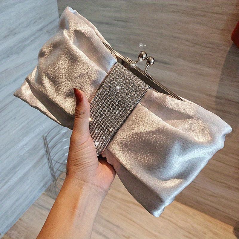 Rhinestone Clutch Bag Metal Chain Handbag