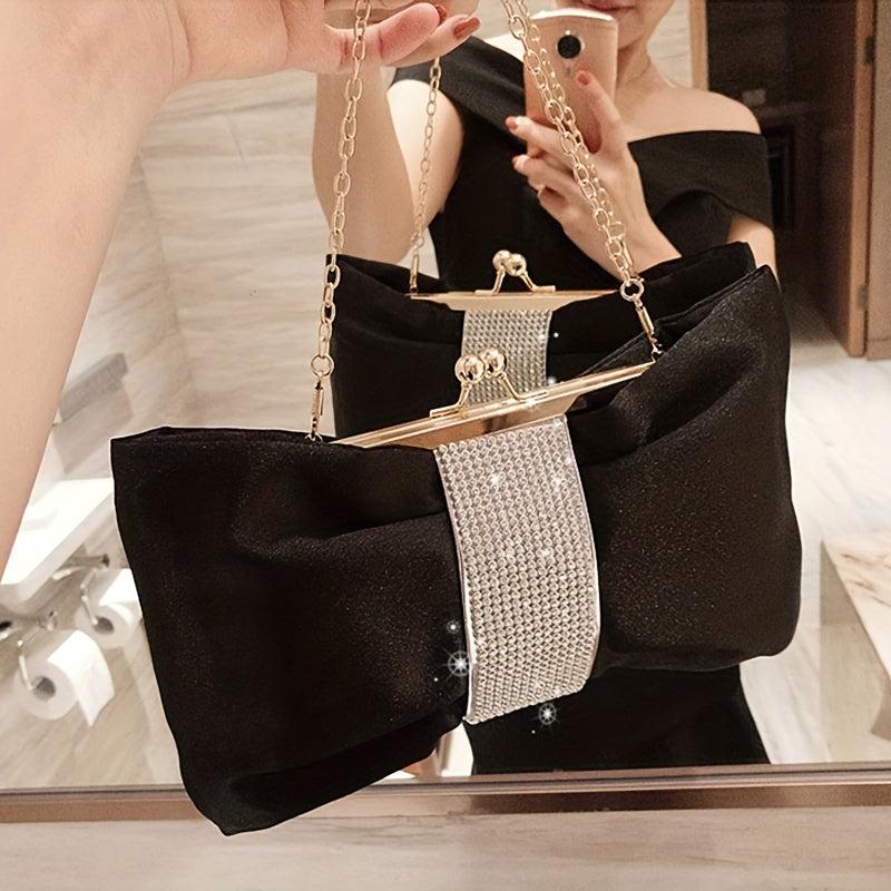 Rhinestone Clutch Bag Metal Chain Handbag
