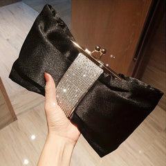 Rhinestone Clutch Bag Metal Chain Handbag
