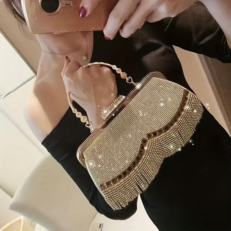 Glitter Rhinestone Handbag Satchel Bag for Party