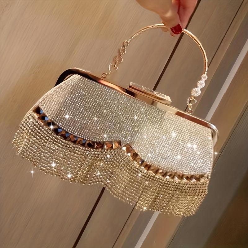Glitter Rhinestone Handbag Satchel Bag for Party