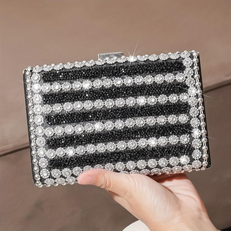 Rhinestone Decor Clutch Wallet Classic Evening Bag For Party