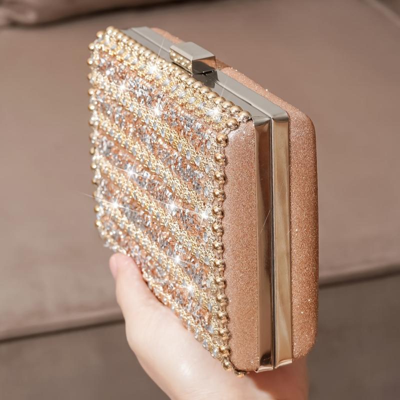 Rhinestone Decor Clutch Wallet Classic Evening Bag For Party