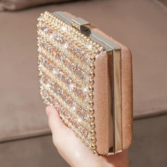 Rhinestone Decor Clutch Wallet Classic Evening Bag For Party