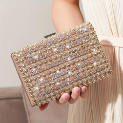 Rhinestone Decor Clutch Wallet Classic Evening Bag For Party