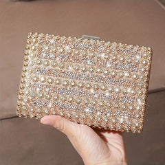 Rhinestone Decor Clutch Wallet Classic Evening Bag For Party