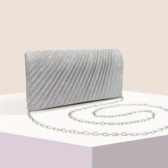 Glitter Ruched Evening Bag Clutch Purse Women Wedding Prom Party