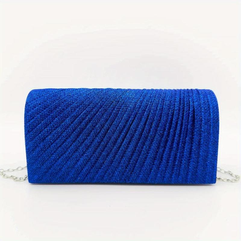 Glitter Ruched Evening Bag Clutch Purse Women Wedding Prom Party