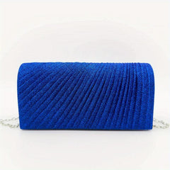 Glitter Ruched Evening Bag Clutch Purse Women Wedding Prom Party