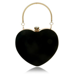 Love Shaped Satchel Abg Solid Evening Bag Classic Rhinestone Decor Banquet Bag