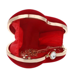 Love Shaped Satchel Abg Solid Evening Bag Classic Rhinestone Decor Banquet Bag