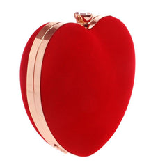 Love Shaped Satchel Abg Solid Evening Bag Classic Rhinestone Decor Banquet Bag