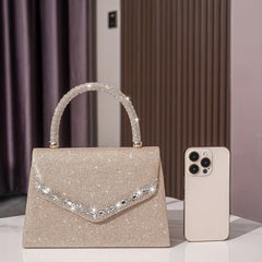 Rhinestone Glitter Satchel Evening Bag For Women