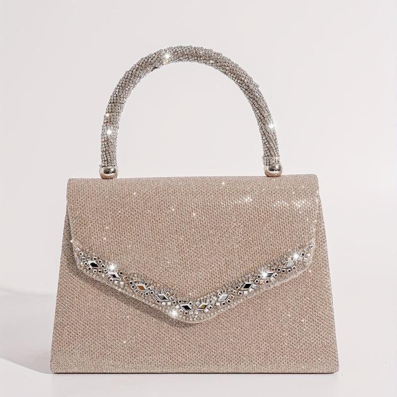 Rhinestone Glitter Satchel Evening Bag For Women
