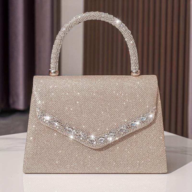 Rhinestone Glitter Satchel Evening Bag For Women