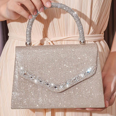 Rhinestone Glitter Satchel Evening Bag For Women