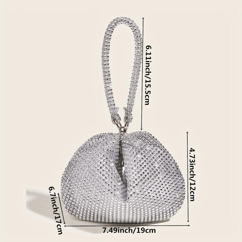 Glitter Evening Bag Rhinestone Clutch for Wedding Party