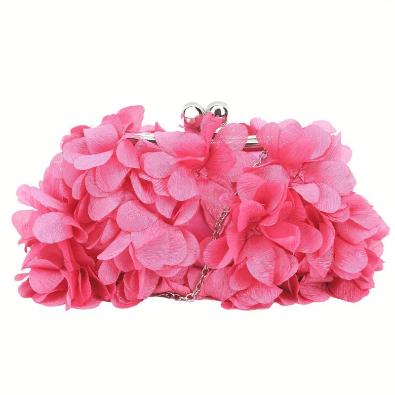 Metal Chain Kiss Lock Clutch Elegent Frame Purse Classic Evening Bag