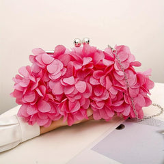 Metal Chain Kiss Lock Clutch Elegent Frame Purse Classic Evening Bag