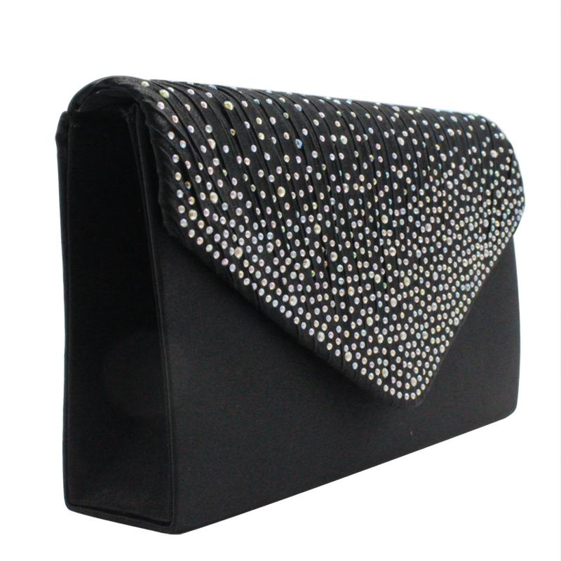 Sparkly Chain Envelope Handbag Glitter Flap Purse Classic Evening Bag