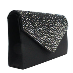 Sparkly Chain Envelope Handbag Glitter Flap Purse Classic Evening Bag