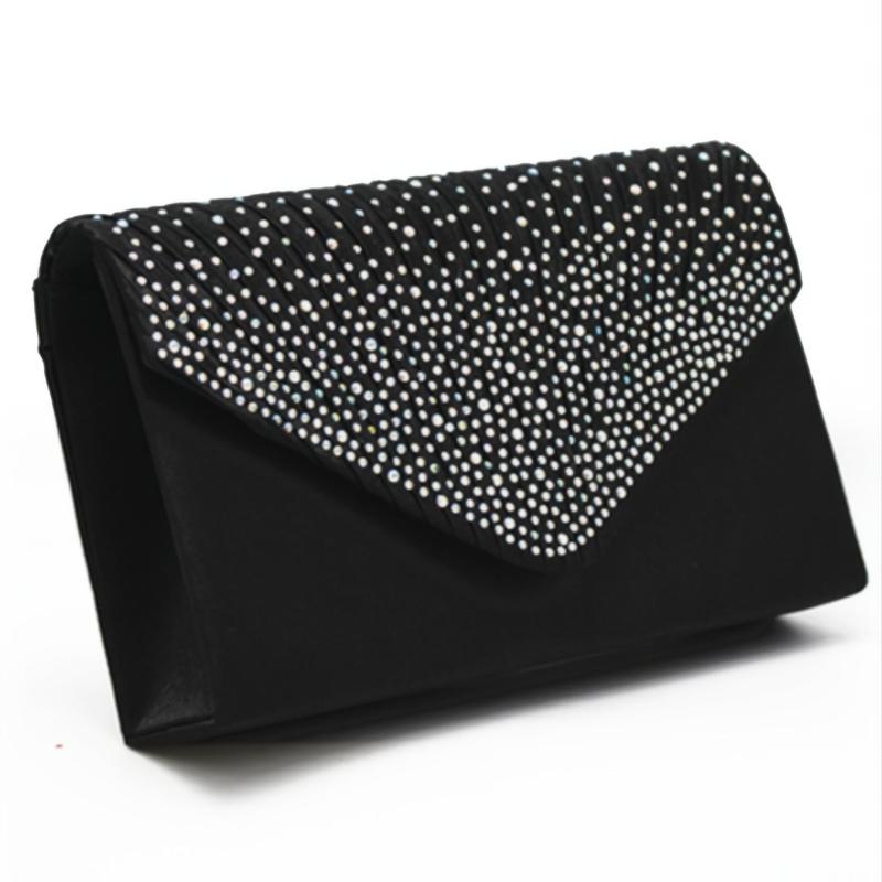 Sparkly Chain Envelope Handbag Glitter Flap Purse Classic Evening Bag