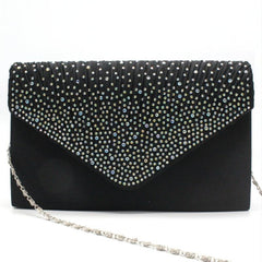 Sparkly Chain Envelope Handbag Glitter Flap Purse Classic Evening Bag