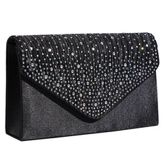 Sparkly Chain Envelope Handbag Glitter Flap Purse Classic Evening Bag