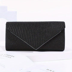 Metal Decor Ruched Evening Bag Women's Clutch