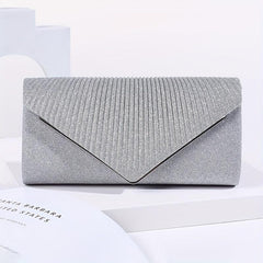 Metal Decor Ruched Evening Bag Women's Clutch