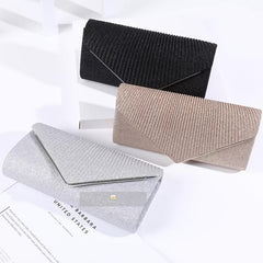 Metal Decor Ruched Evening Bag Women's Clutch
