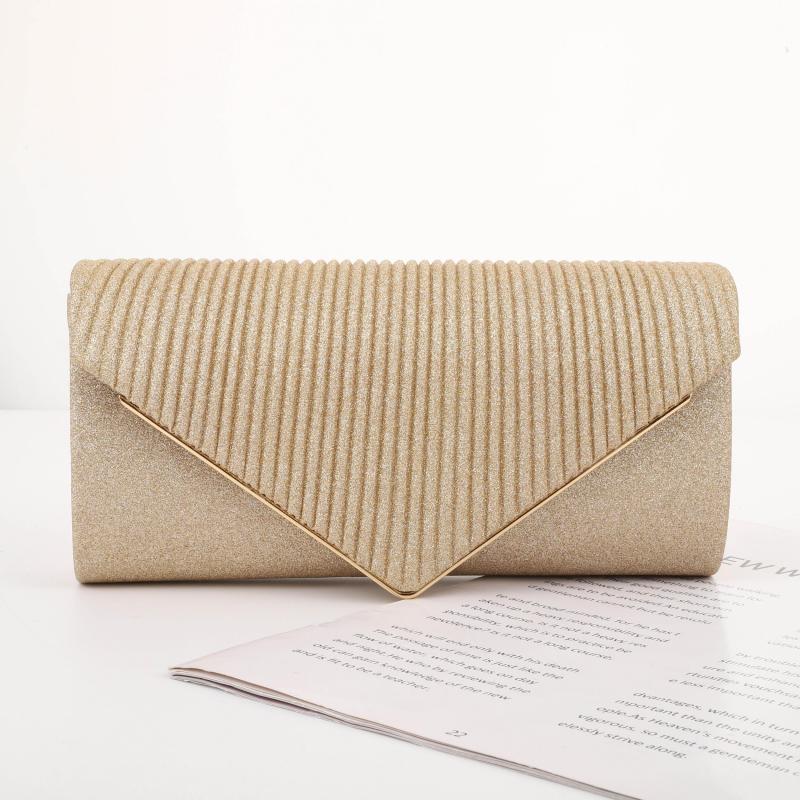 Metal Decor Ruched Evening Bag Women's Clutch