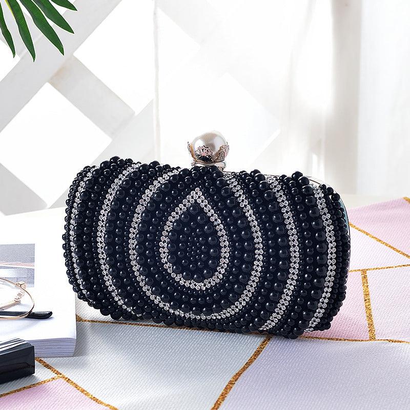 Faux Pearl Beaded Evening Bag Clutch Handbag For Wedding Prom