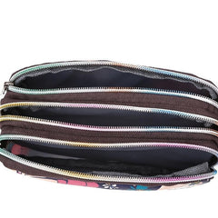 Mini Nylon Wrist Purse Flower Pattern Waterproof Clutch Bag