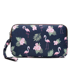 Mini Nylon Wrist Purse Flower Pattern Waterproof Clutch Bag