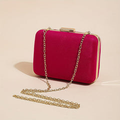 Classic Square Shoulder Bag Solid Evening Banquet Bag