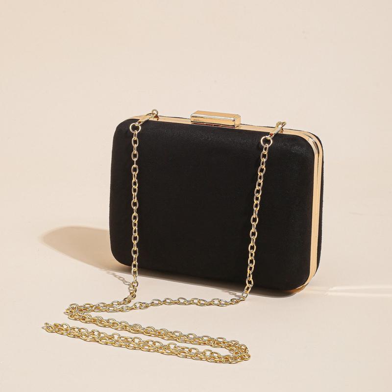 Classic Square Shoulder Bag Solid Evening Banquet Bag