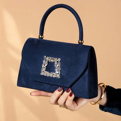 Satin Evening Handbag Flower Rhinestone Clutch Women's Wedding Purse