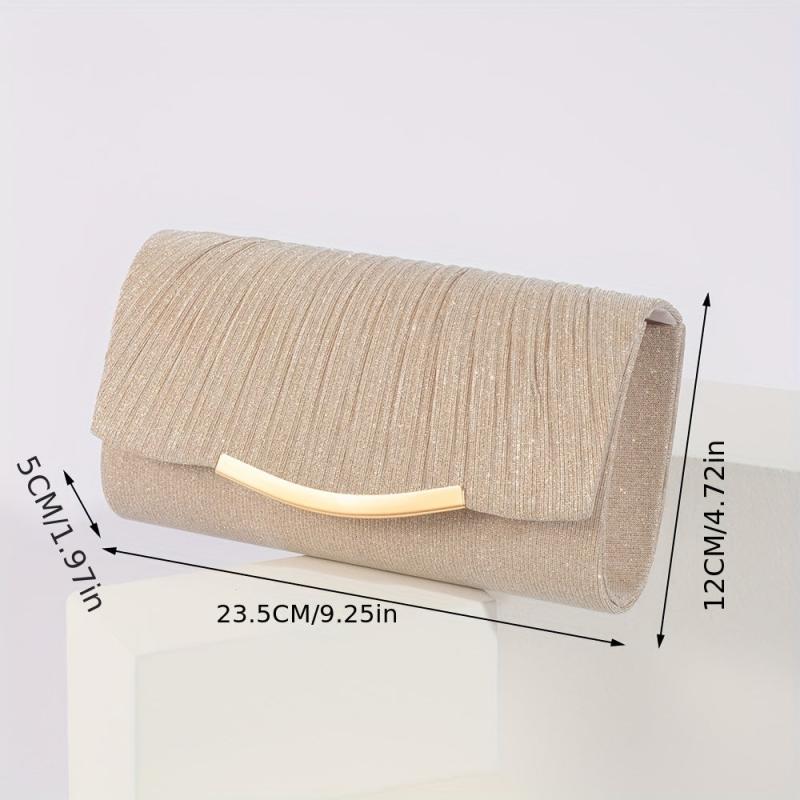 Glitter Flap Chain Clutch Bling Purse Cocktail Evening Bag