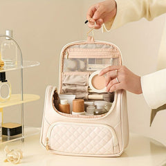 Argyle Cosmetic Bag Hanging Makeup Storage Large Capacity Wash Bag