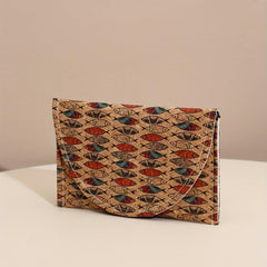 Vintage Fish Print Clutch Bag Vegan Leather Evening Handbag