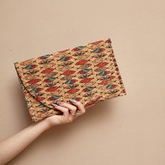 Vintage Fish Print Clutch Bag Vegan Leather Evening Handbag