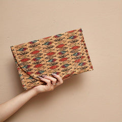 Vintage Fish Print Clutch Bag Vegan Leather Evening Handbag