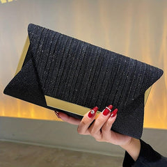Sequins Ruched Evening Bag Glitter Clutch Purses For Women Envelope Handbag